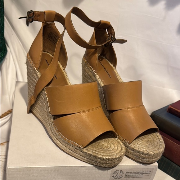 Treasure & Bond Brown Espadrille Wedge Sandals with Ankle Strap - Picture 1 of 10
